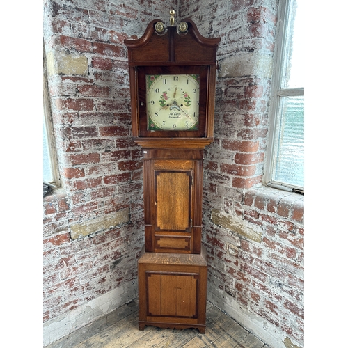 486 - Early John Parry of Tremadoc Antique Longcase Grandfather Clock with Pendulum and Weight