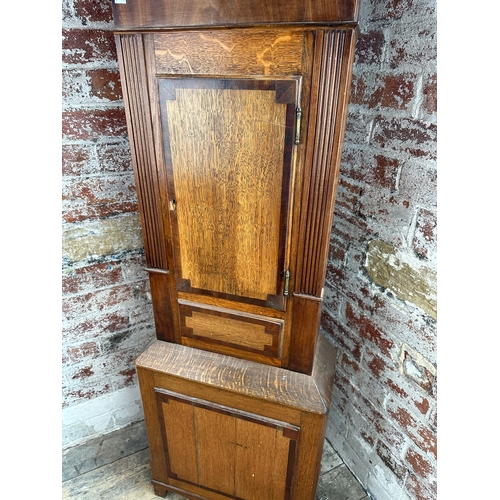 486 - Early John Parry of Tremadoc Antique Longcase Grandfather Clock with Pendulum and Weight