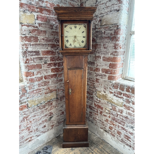 487 - Early G Armstrong of Gateshead Longcase Grandfather Clock with Pendulum and Weight