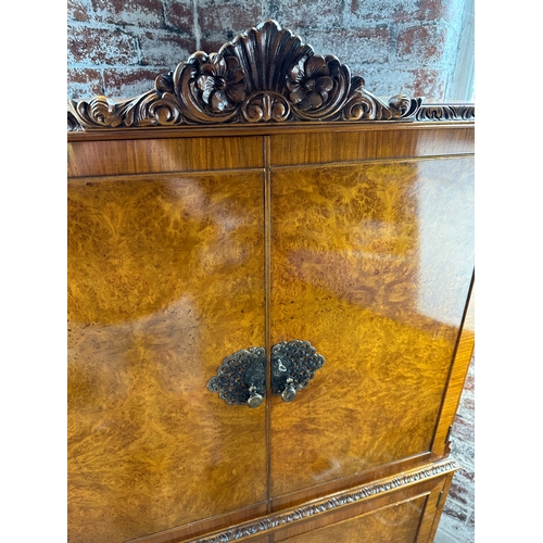 497 - 20th Century Burr Walnut Drinks Cabinet in Fantastic Condition