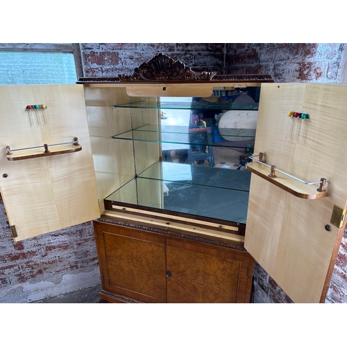 497 - 20th Century Burr Walnut Drinks Cabinet in Fantastic Condition