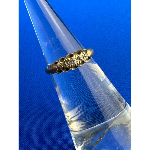 5 - 18ct Gold Ring With Five Old Cut Diamonds. Size J, 2.6g Gross Weight