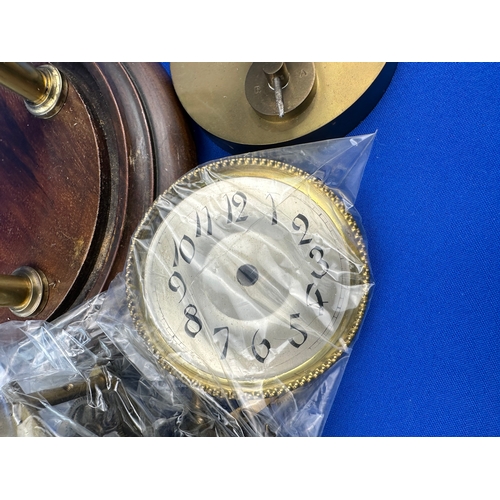 17 - Vintage Anniversary Clock With Disk Pendulum a/f. Glass Dome & Wooden Base