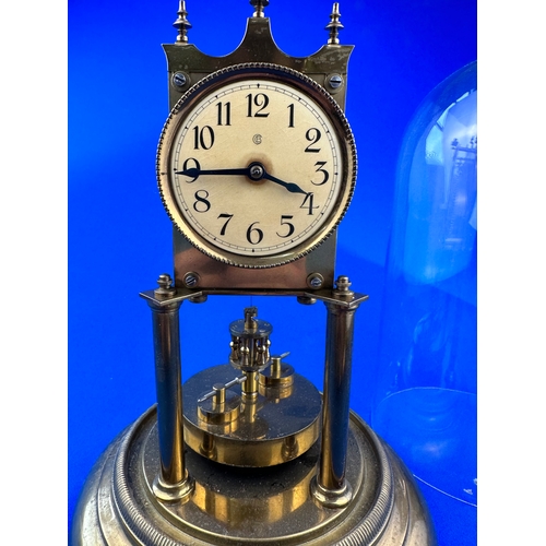 18 - Early 20th Century Brass 400 Day Anniversary Clock With Disk Pendulum