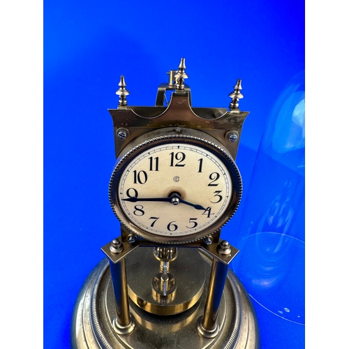 18 - Early 20th Century Brass 400 Day Anniversary Clock With Disk Pendulum