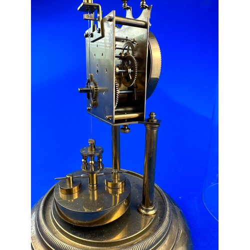 18 - Early 20th Century Brass 400 Day Anniversary Clock With Disk Pendulum