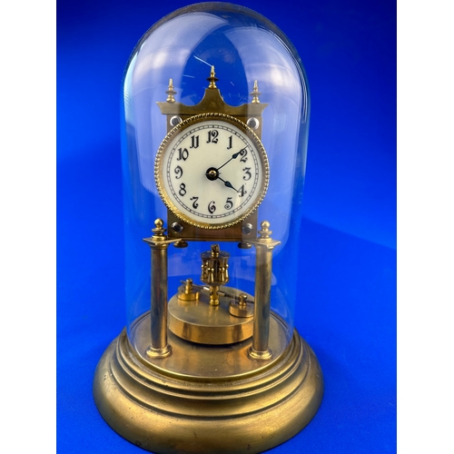 19 - Antique Brass 400 Day Anniversary Clock With Disk Pendulum