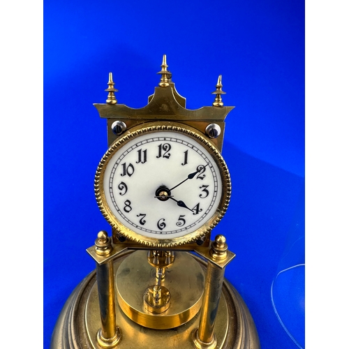 19 - Antique Brass 400 Day Anniversary Clock With Disk Pendulum