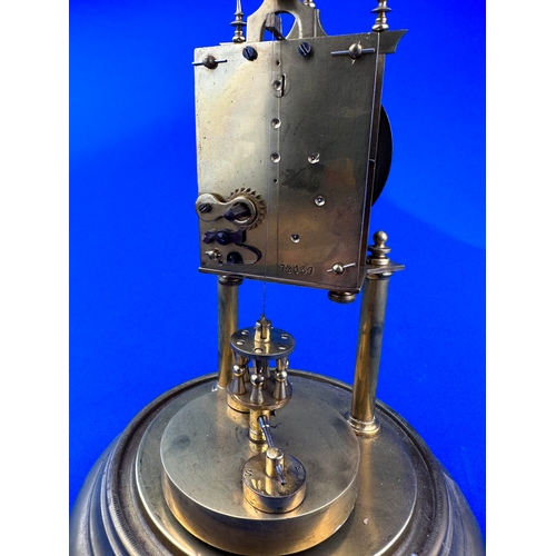 19 - Antique Brass 400 Day Anniversary Clock With Disk Pendulum