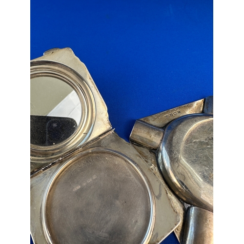 3 - Guilloché Silver Compact a/f and 1920's Silver Ashtray - Compact 84g gross, Ashtray 45g
