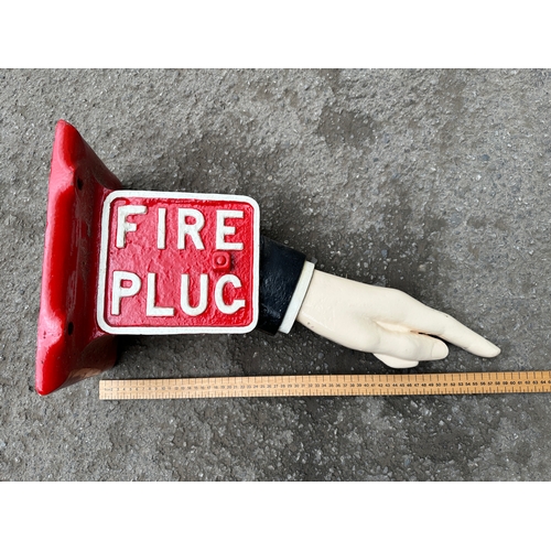 31 - Fantastic Fire Plug Pointing Finger Cast Iron Sign