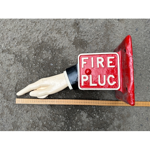 31 - Fantastic Fire Plug Pointing Finger Cast Iron Sign