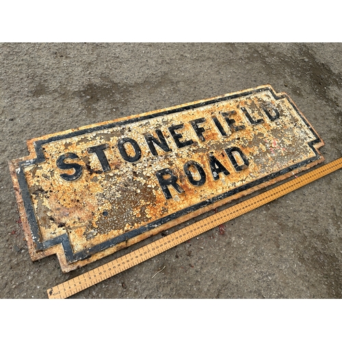 41 - Stonefield Road Cast Iron Street Sign