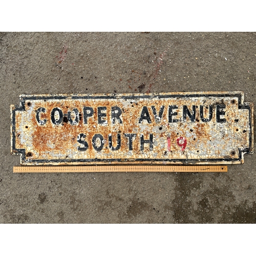 45 - Cooper Avenue South Cast Iron Street Sign