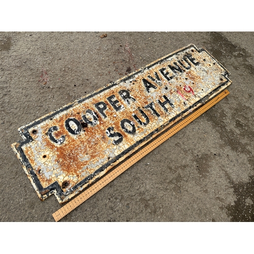 45 - Cooper Avenue South Cast Iron Street Sign