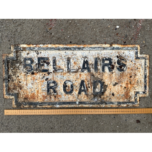 47 - Bellairs Road Cast Iron Street Sign