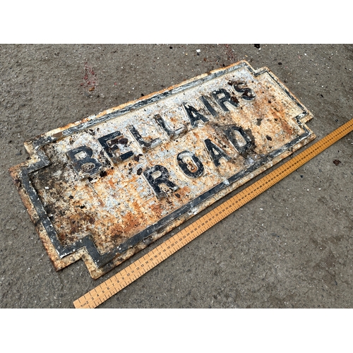 47 - Bellairs Road Cast Iron Street Sign
