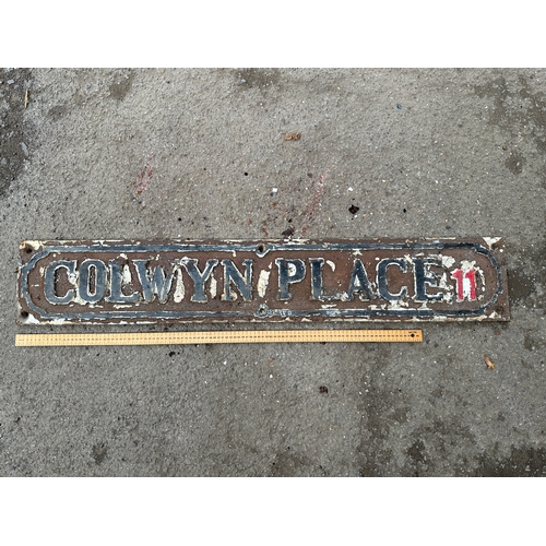 49 - Colwyn Place Cast Iron Street Sign