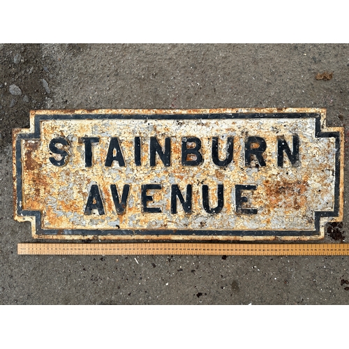 52 - Stainburn Avenue Cast Iron Street Sign