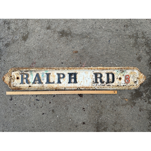 54 - Ralph Rd Cast Iron Street Sign