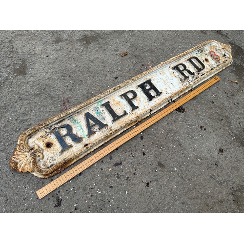 54 - Ralph Rd Cast Iron Street Sign