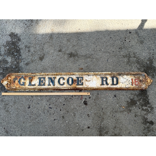 55 - Glencoe Rd Cast Iron Street Sign