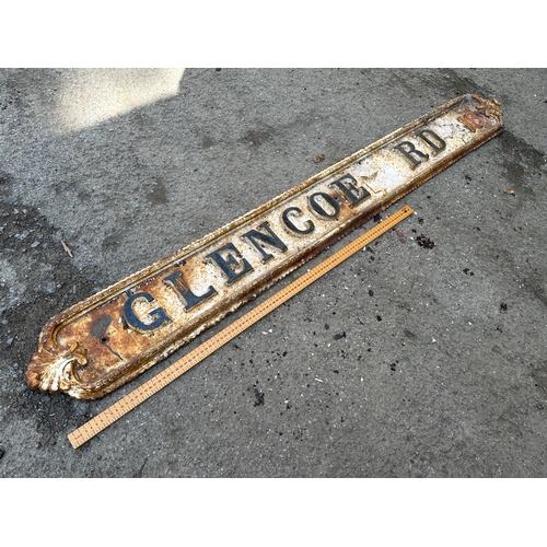 55 - Glencoe Rd Cast Iron Street Sign