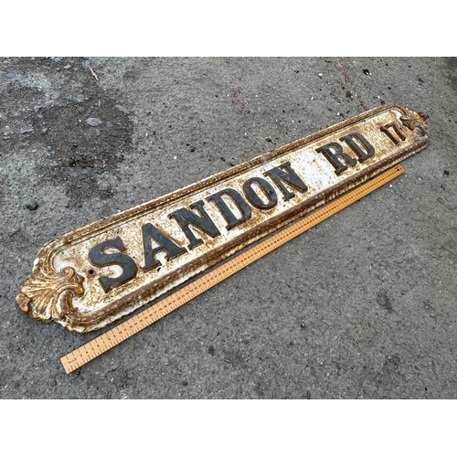 56 - Sandon Rd Cast Iron Street Sign