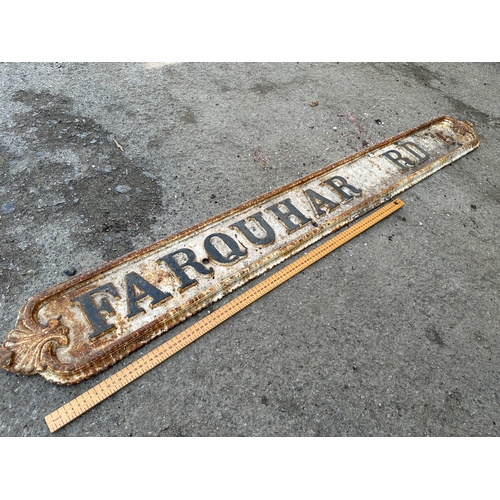 57 - Farquhar Rd Cast Iron Street Sign