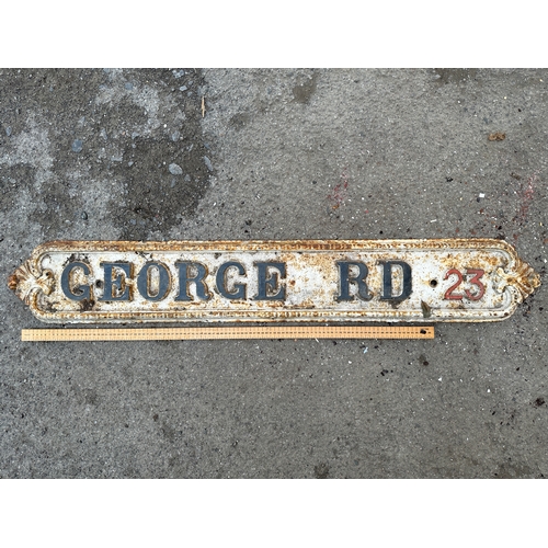 58 - George Rd. Cast Iron Street Sign