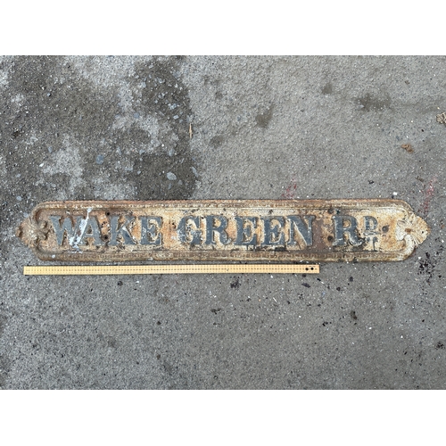 60 - Wake Green Rd Cast Iron Street Sign