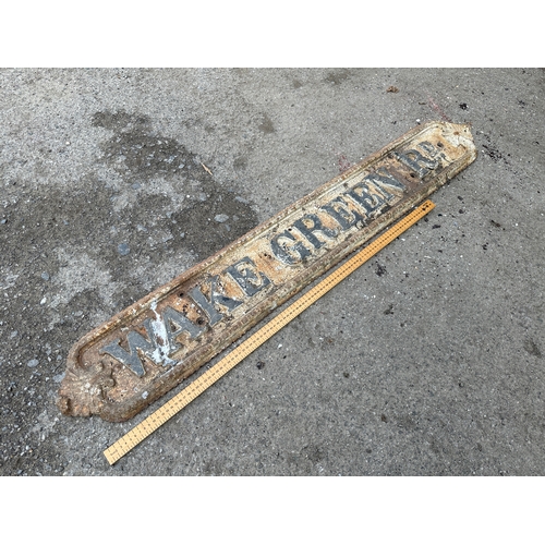 60 - Wake Green Rd Cast Iron Street Sign
