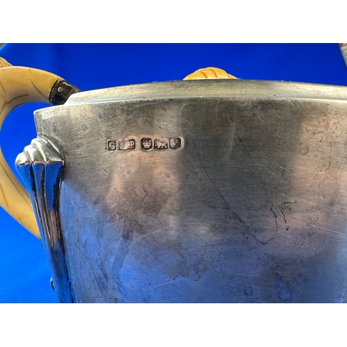 7 - 1940's Hallmarked Silver Bone Handled Teapot - 870 grams gross weight