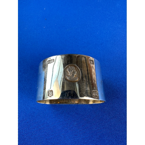 9 - Coronation Hallmarked Silver Napkin ring - 28.8 grams