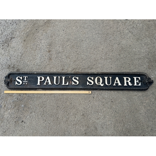 26 - St. Pauls Square Long Cast Iron Street Sign