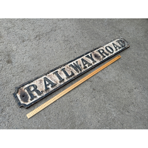 28 - Railway Road Thick Cast Iron Street Sign