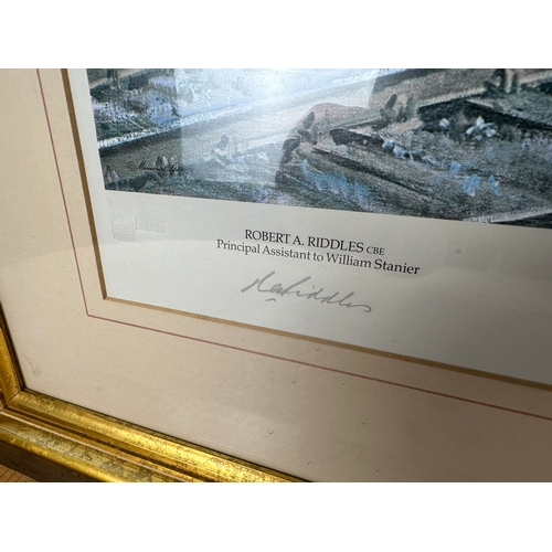 283 - Large Terence Cuneo Artist Signed Print 'Duchess of Hamilton.  Also Signed by Britsh Engineer Robert... 