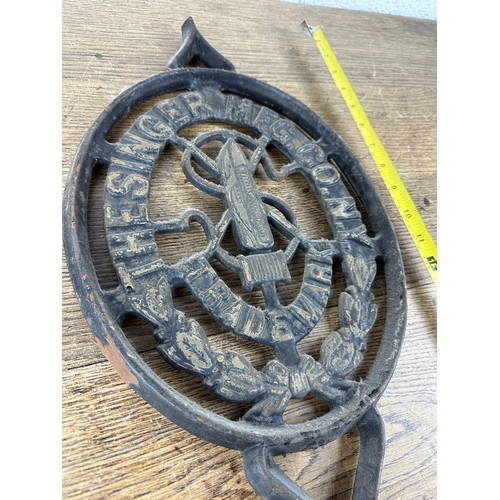 176 - The Singer Manufacturing Co. Cast Iron Treadle Side Made into Display Piece