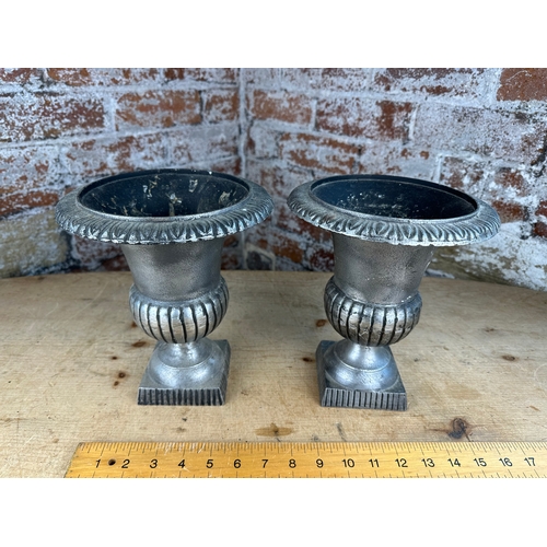 214 - Two Small Cast Metal Urns