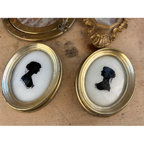 221 - Two Small Mirrors & Vintage Silhouettes