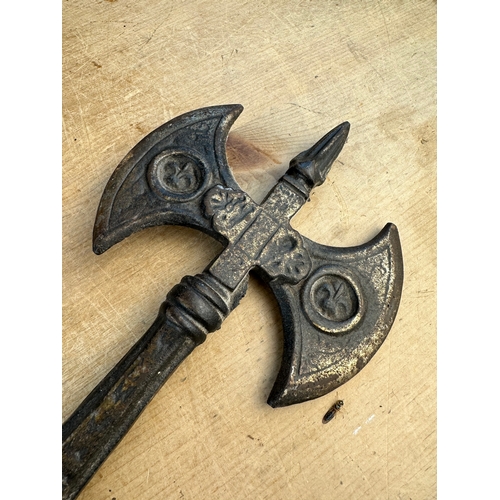 223 - Heavy Cast Metal Ornamental Axe