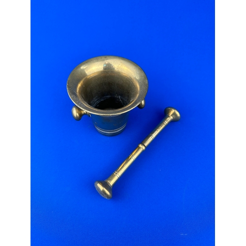 211 - Vintage Brass Apothecary Mortar & Pestle