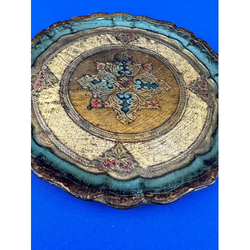 212 - Vintage Wooden Florentine Plate