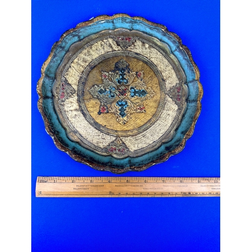212 - Vintage Wooden Florentine Plate