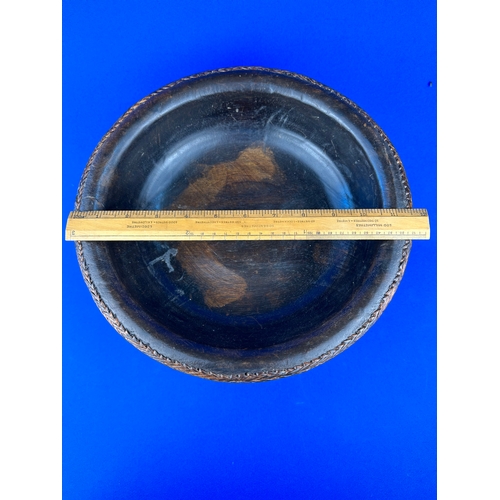 379 - Vintage Hand Made Wooden Bowl