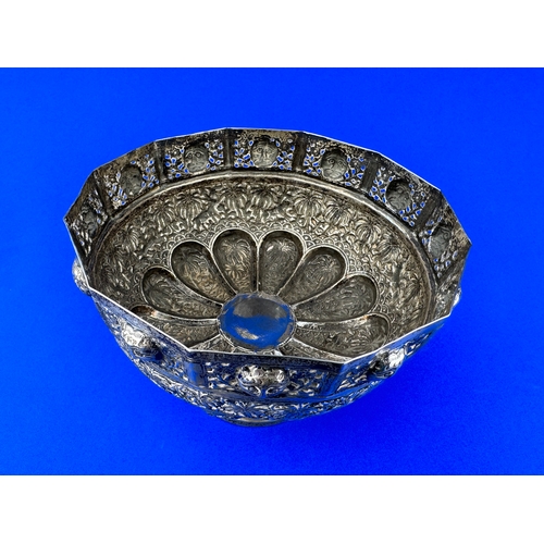 26 - Antique Indian Silver Footed Bowl. 340g. No Hallmark Tested as Silver.