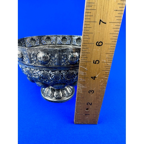 26 - Antique Indian Silver Footed Bowl. 340g. No Hallmark Tested as Silver.