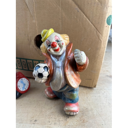 235 - Box of Vintage Clown Figures & Puppets etc.