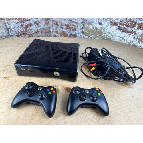 366 - Xbox 360 with Controllers, Power & Leads - Working