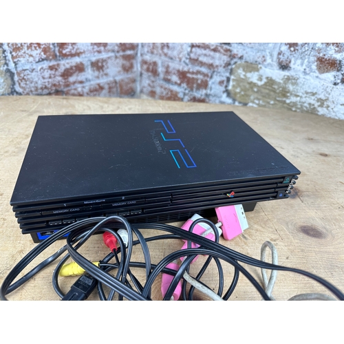 371 - Sony PS2 Playstation 2 Console & Controllers - Working